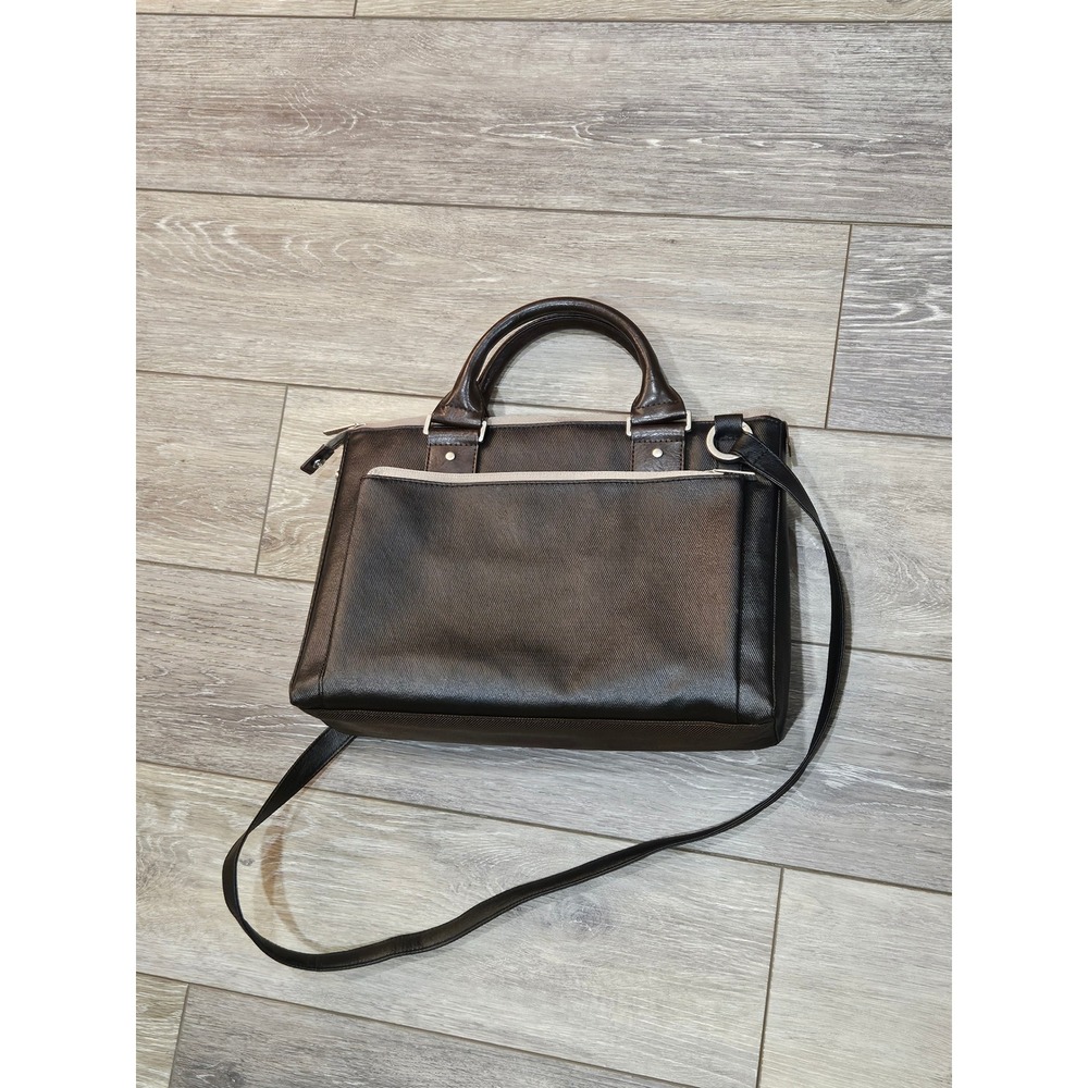 Moshi Women Dark Brown Bronze Laptop Bag Briefcase Crossbody Tech Case